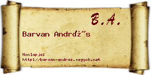 Barvan András névjegykártya